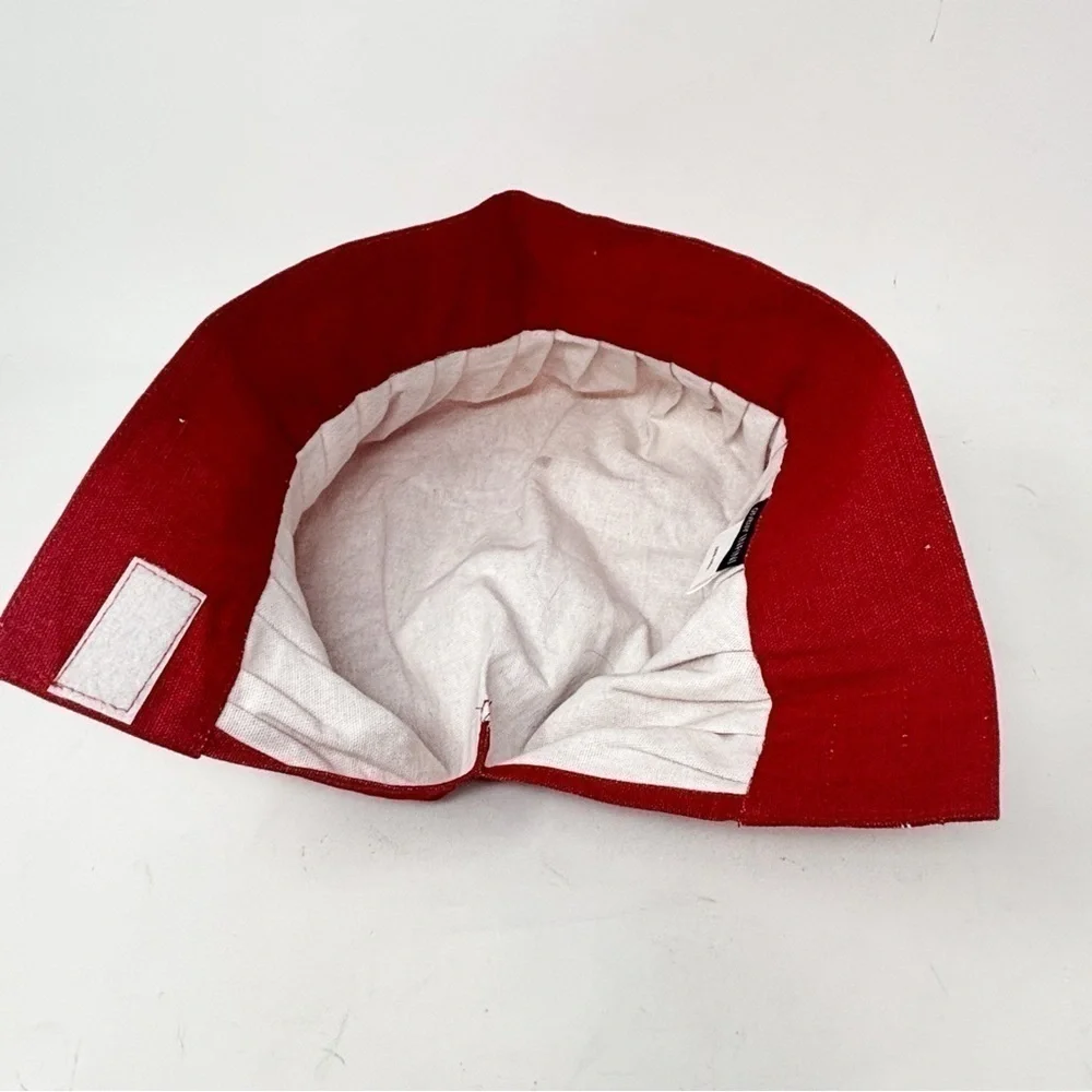 AMOUR INFINI Red Christmas Holiday Print Adjustable Chef’s Hat One Size